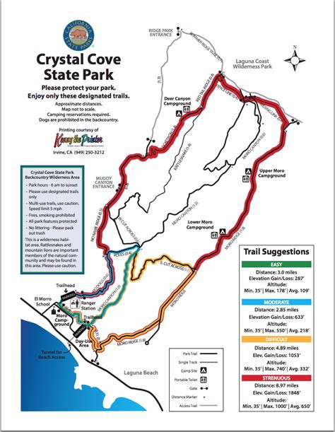 crystal cove hiking trail map.